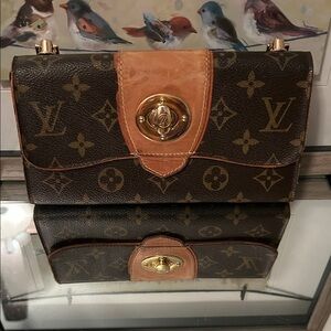 Louis Vuitton Brown and Tan Monogram Wallet
